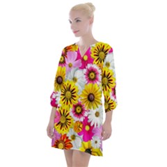 Flowers Blossom Bloom Nature Plant Open Neck Shift Dress by Amaryn4rt