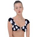 Ghost Halloween Pattern Cap Sleeve Ring Bikini Top View1