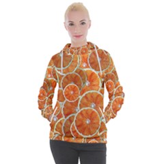 Oranges Background Texture Pattern Women s Hooded Pullover by Simbadda