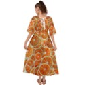 Oranges Background Texture Pattern Kimono Sleeve Boho Dress View2