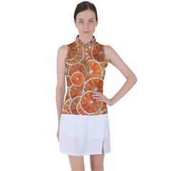 Oranges Background Texture Pattern Women s Sleeveless Polo Tee by Simbadda