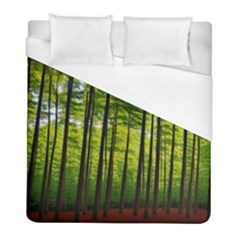 Green Forest Jungle Trees Nature Sunny Duvet Cover (full/ Double Size) by Ravend