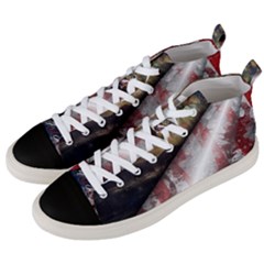 Independence Day Background Abstract Grunge American Flag Men s Mid-top Canvas Sneakers by Ravend