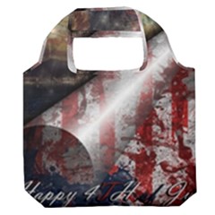 Independence Day Background Abstract Grunge American Flag Premium Foldable Grocery Recycle Bag by Ravend