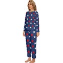 Patriotic colors america usa red Womens  Long Sleeve Lightweight Pajamas Set View2