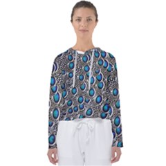 Peacock Pattern Close Up Plumage Women s Slouchy Sweat by Celenk