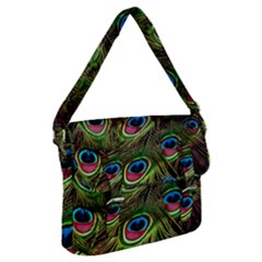 Peacock Feathers Color Plumage Buckle Messenger Bag by Celenk