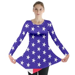 Usa Independence Day July Background Long Sleeve Tunic  by Vaneshop