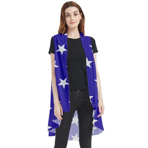 Usa Independence Day July Background Sleeveless Chiffon Waistcoat Shirt by Vaneshop