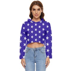 Usa Independence Day July Background Women s Lightweight Cropped Hoodie by Vaneshop