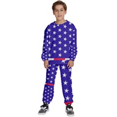 Usa Independence Day July Background Kids  Sweatshirt Set by Vaneshop