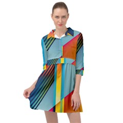 Colorful Rainbow Stripe Pattern Mini Skater Shirt Dress by Vaneshop