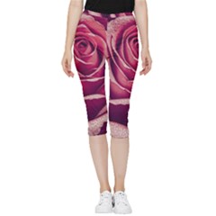 Beautiful Beauty Flower Bloom Inside Out Lightweight Velour Capri Leggings  by Vaneshop