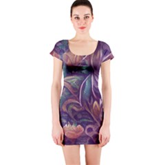 Abstract African Art Pattern Short Sleeve Bodycon Dress by Vaneshop