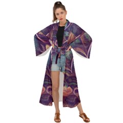 Abstract African Art Pattern Maxi Kimono by Vaneshop