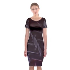 Curve Wave Line Texture Element Classic Short Sleeve Midi Dress by Vaneshop
