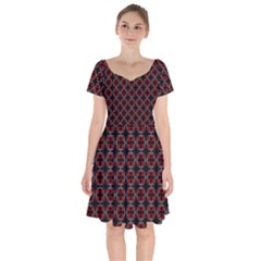 Pattern Design Artistic Decor Short Sleeve Bardot Dress by Celenk