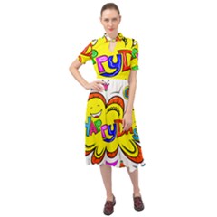 Abstract Wood Design Floor Texture Keyhole Neckline Chiffon Dress by Celenk