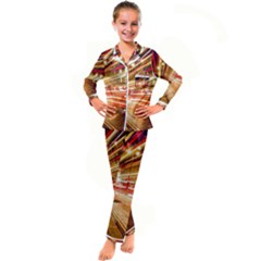 Telephone Box London Night Kids  Satin Long Sleeve Pajamas Set by Uceng