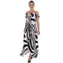 Animal Cute Pattern Art Zebra Off Shoulder Open Front Chiffon Dress View1