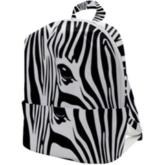 Animal Cute Pattern Art Zebra Zip Up Backpack by Amaryn4rt