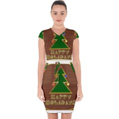 Art Deco Holiday Card Capsleeve Drawstring Dress  by Amaryn4rt