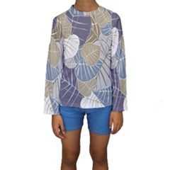 Ackground Leaves Desktop Kids  Long Sleeve Swimwear by Amaryn4rt