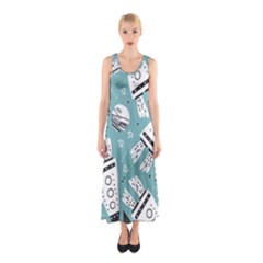 Cute-seamless-pattern-with-rocket-planets-stars Sleeveless Maxi Dress by uniart180623