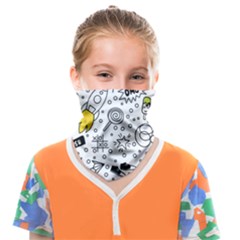 Set-cute-colorful-doodle-hand-drawing Face Covering Bandana (kids) by uniart180623