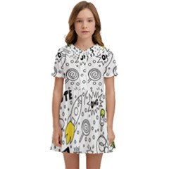 Set-cute-colorful-doodle-hand-drawing Kids  Sweet Collar Dress by uniart180623