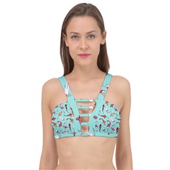 Pattern-with-koi-fishes Cage Up Bikini Top by uniart180623