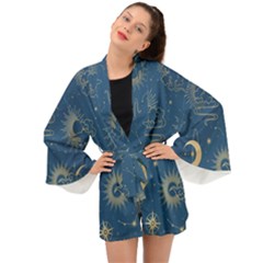 Seamless-galaxy-pattern Long Sleeve Kimono by uniart180623