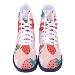 Strawberry-seamless-pattern Women s High-top Canvas Sneakers by uniart180623