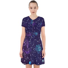 Realistic-night-sky-poster-with-constellations Adorable In Chiffon Dress by uniart180623