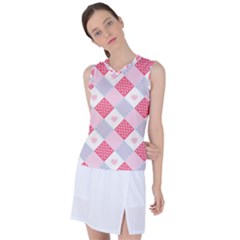 Cute-kawaii-patches-seamless-pattern Women s Sleeveless Sports Top by uniart180623