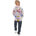 Seamless-pattern-with-many-funny-cute-superhero-dinosaurs-t-rex-mask-cloak-with-comics-style-inscrip Kids  Hooded Pullover View2