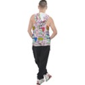 Seamless-pattern-with-many-funny-cute-superhero-dinosaurs-t-rex-mask-cloak-with-comics-style-inscrip Men s Sleeveless Hoodie View2
