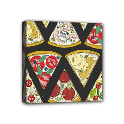 Vector-seamless-pattern-with-italian-pizza-top-view Mini Canvas 4  X 4  (stretched) by uniart180623