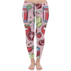 Tomato-seamless-pattern-juicy-tomatoes-food-sauce-ketchup-soup-paste-with-fresh-red-vegetables Classic Winter Leggings by uniart180623