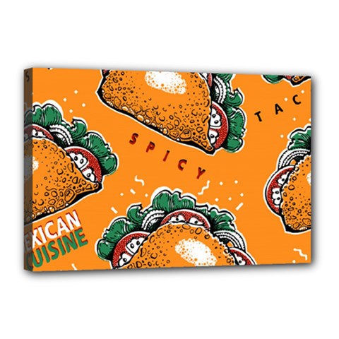 Seamless-pattern-with-taco Canvas 18  X 12  (stretched) by uniart180623