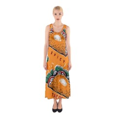 Seamless-pattern-with-taco Sleeveless Maxi Dress by uniart180623