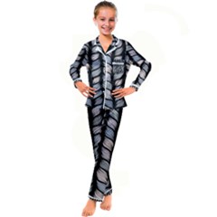 Seamless-pattern-with-interweaving-braids Kids  Satin Long Sleeve Pajamas Set by uniart180623