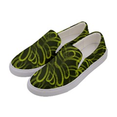 Green-abstract-stippled-repetitive-fashion-seamless-pattern Women s Canvas Slip Ons by uniart180623