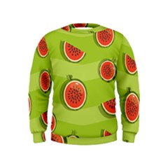 Seamless-background-with-watermelon-slices Kids  Sweatshirt by uniart180623