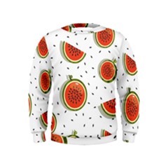 Seamless-background-pattern-with-watermelon-slices Kids  Sweatshirt by uniart180623