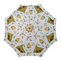 Cute-cartoon-native-american-seamless-pattern Golf Umbrellas by uniart180623