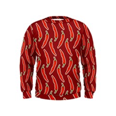 Chili-pattern-red Kids  Sweatshirt by uniart180623