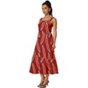 Chili-pattern-red Square Neckline Tiered Midi Dress View2