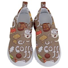 Vector-seamless-pattern-with-doodle-coffee-equipment Kids  Velcro No Lace Shoes by uniart180623