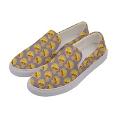 Yellow-mushroom-pattern Women s Canvas Slip Ons by uniart180623